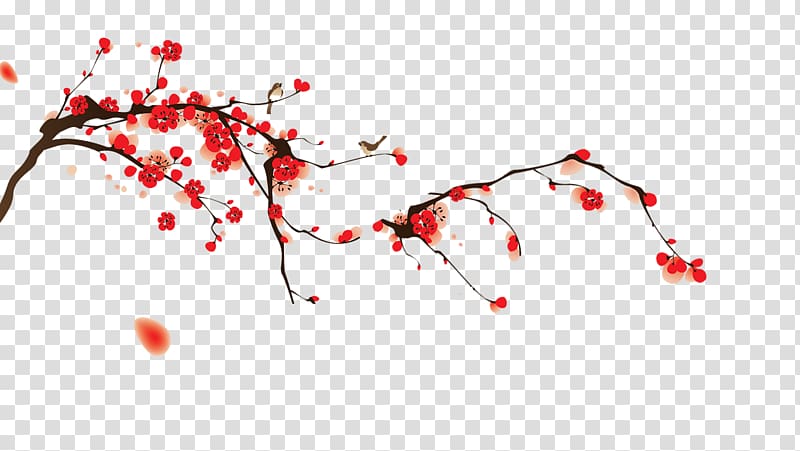 red and pink cherry blossom illustration, National Cherry Blossom Festival Cherry plum, cherry blossom transparent background PNG clipart