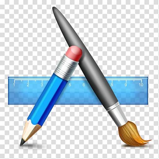 ball pen office supplies, Application, pencil, paint brush, and ruler illustration transparent background PNG clipart