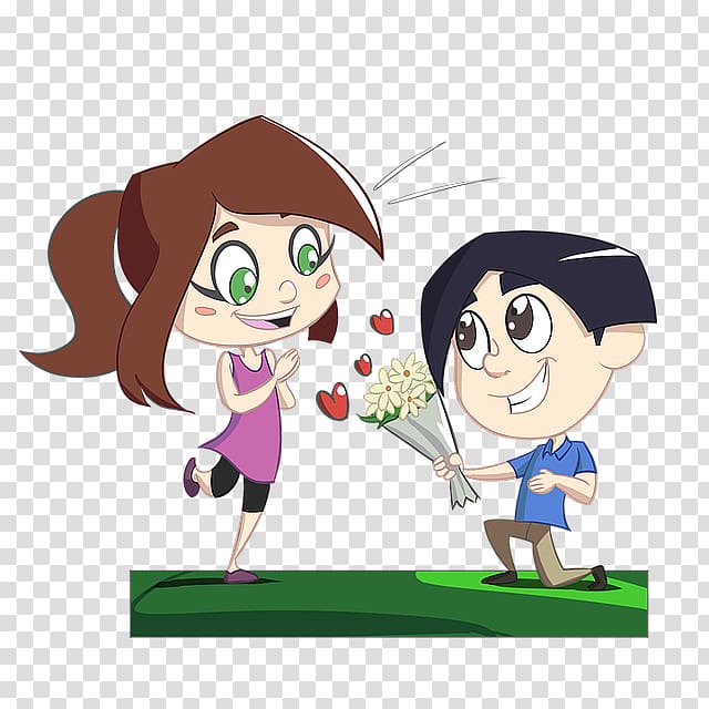 Boy Flower Girl Love , love couple transparent background PNG clipart