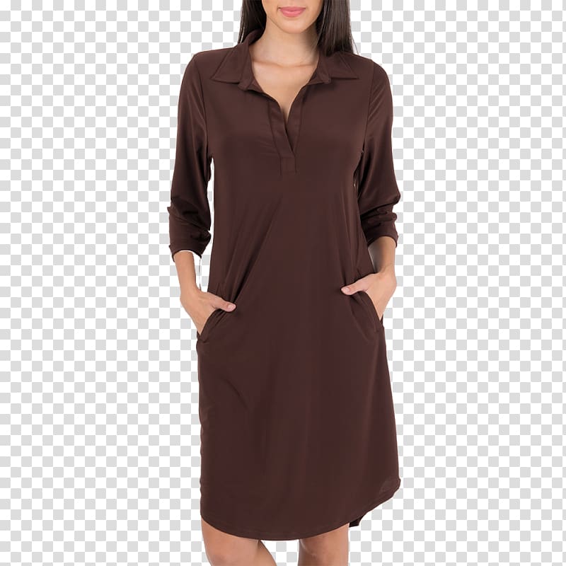 Dress Clothing Esprit Holdings Sleeve Neckline, Brwon transparent background PNG clipart