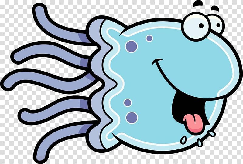 Jellyfish Cartoon Illustration, Drooling fish transparent background PNG clipart