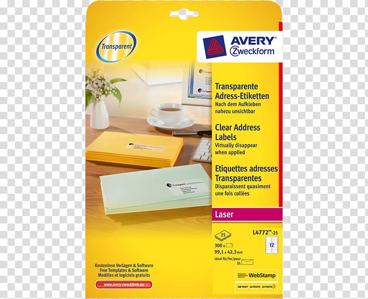 Adhesive label Avery Dennison Template Paper, laser transparent background PNG clipart