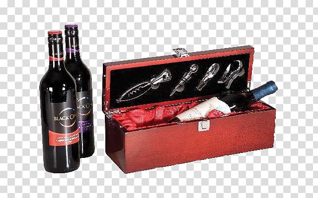 Box wine Bottle Corkscrew, exquisite gift box transparent background PNG clipart