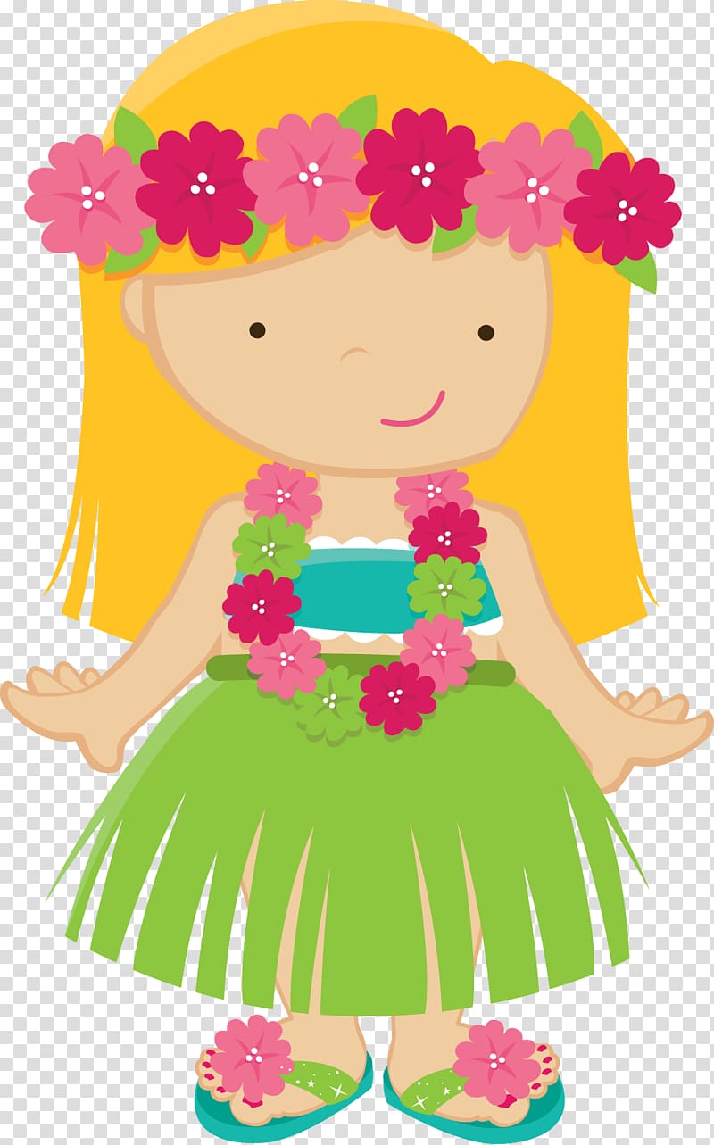 Hawaiian Drawing Luau , baby girl transparent background PNG clipart