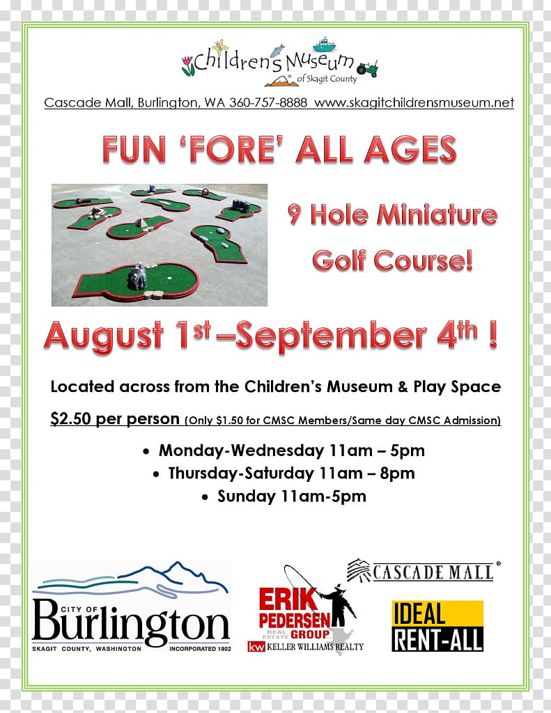 Brand Line Burlington Baby Depot, Miniature Golf Day transparent background PNG clipart