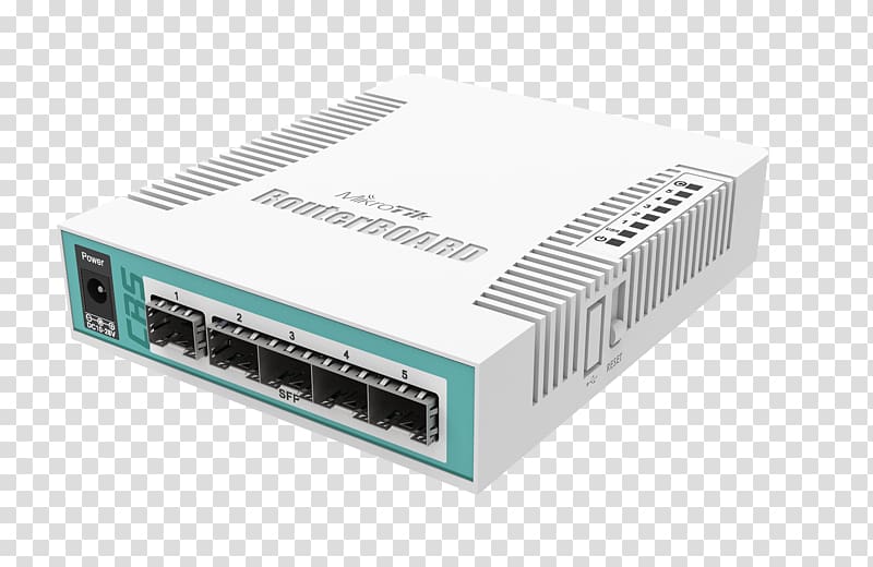 Small form-factor pluggable transceiver Gigabit Ethernet MikroTik RouterBOARD Cloud Router Switch CRS106-1C-5S Switch, 6 ports, smart, Mikrotik Routeros transparent background PNG clipart