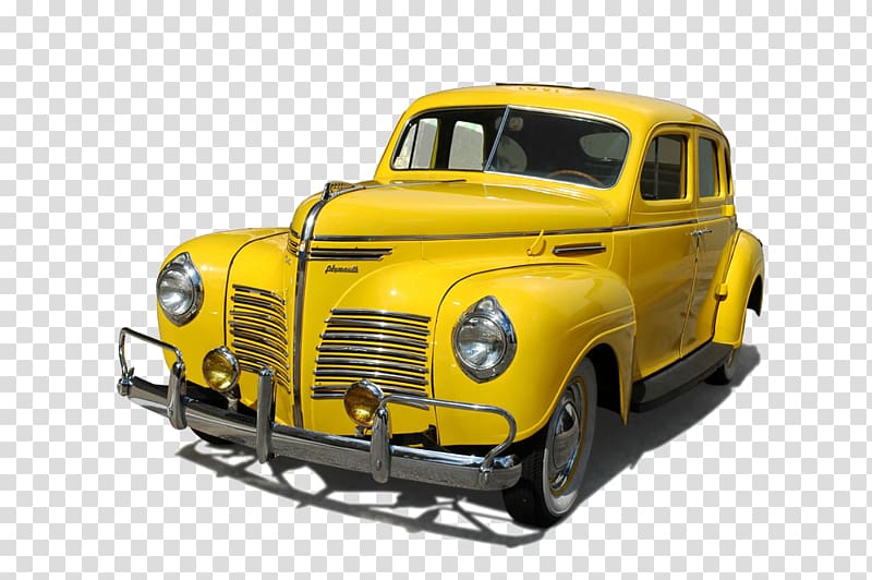 classic yellow vehicle, New York City Checker Taxi Airport bus Yellow cab, Yellow car transparent background PNG clipart