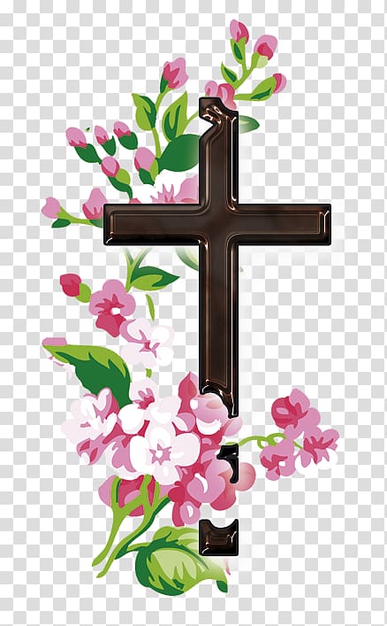 Floral design Christian cross Flower , christian cross transparent background PNG clipart