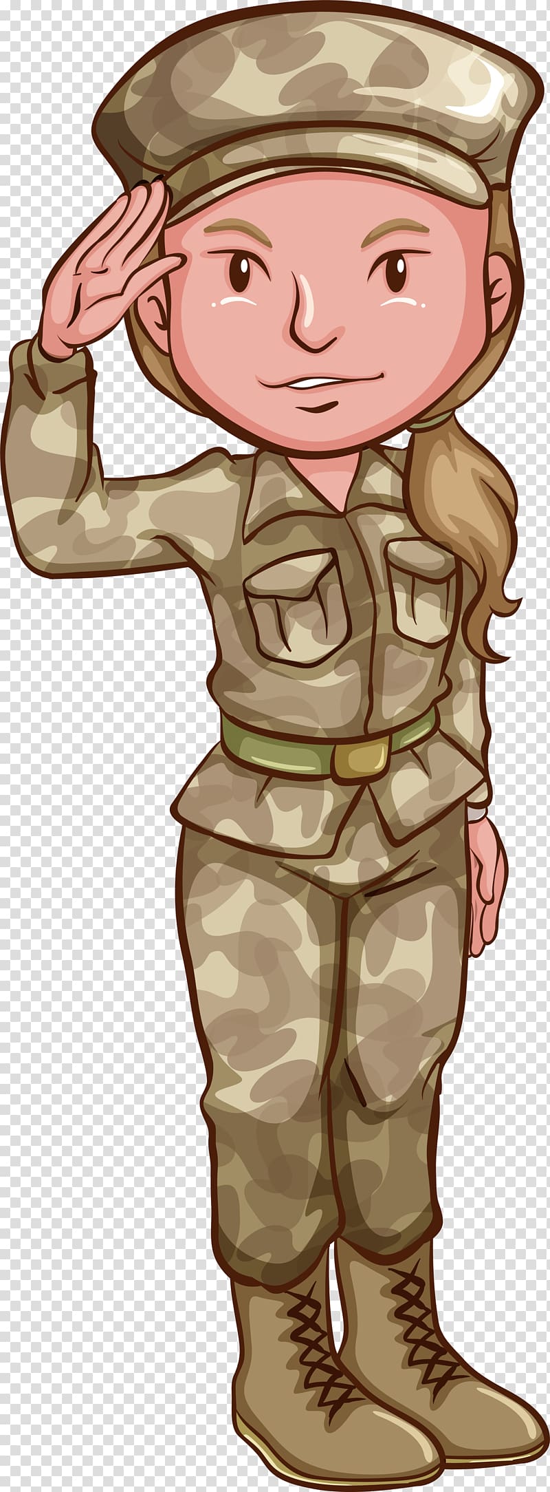 Soldier Military , Army green cartoon female soldier transparent background PNG clipart