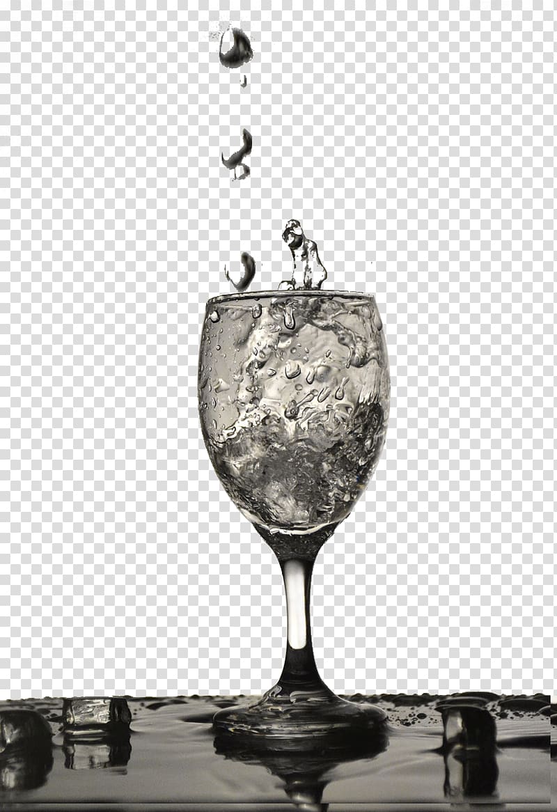 Bottled water Glass Drink Drop, The water in the goblet transparent background PNG clipart