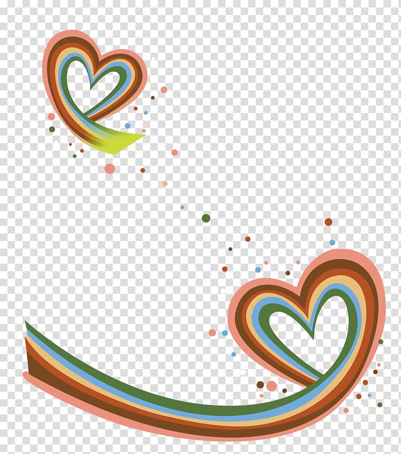 brown hearts illustration, Rainbow Euclidean Shape, Soulmate material transparent background PNG clipart
