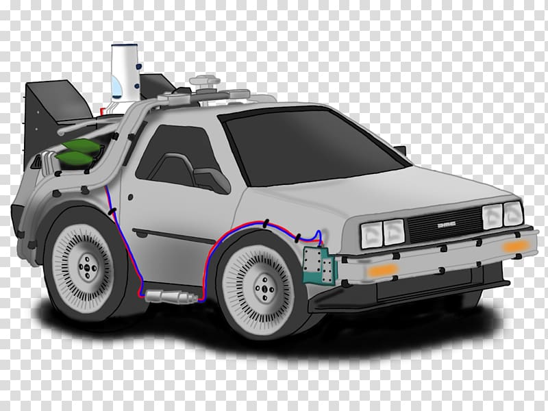 DeLorean DMC-12 Car DeLorean time machine Back to the Future Drawing, car transparent background PNG clipart