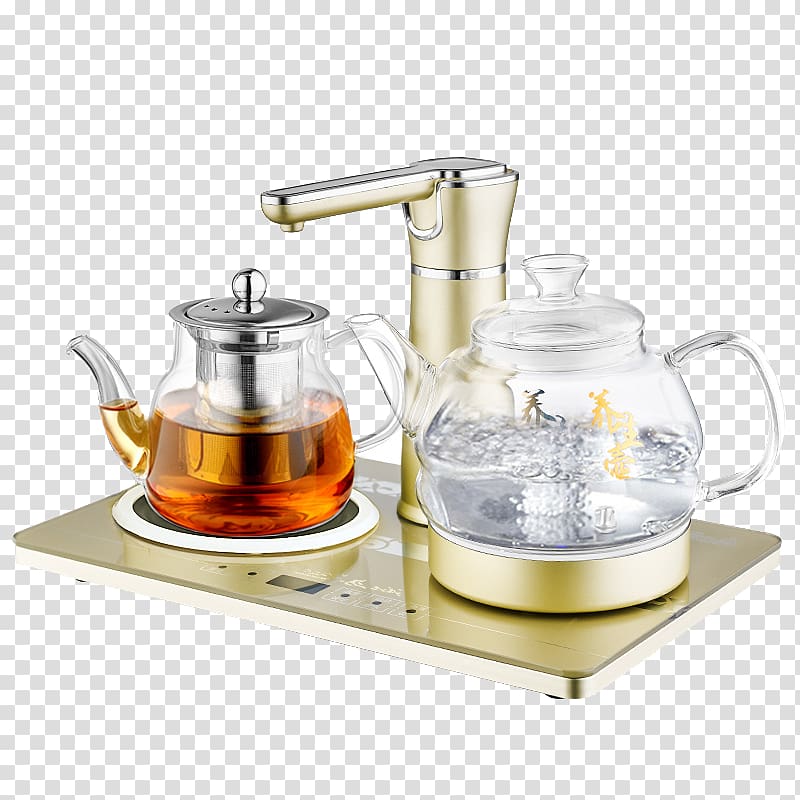 Glass Electric kettle Electricity, Double-headed glass electric kettle transparent background PNG clipart