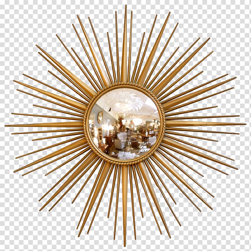 Mirror Sunburst Interior Design Services Wall Gold, Gold Starburst transparent background PNG clipart