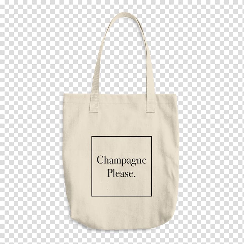 brown Champagne Please-printed tote bag, Tote bag T-shirt Handbag Denim, Wine Mockup transparent background PNG clipart