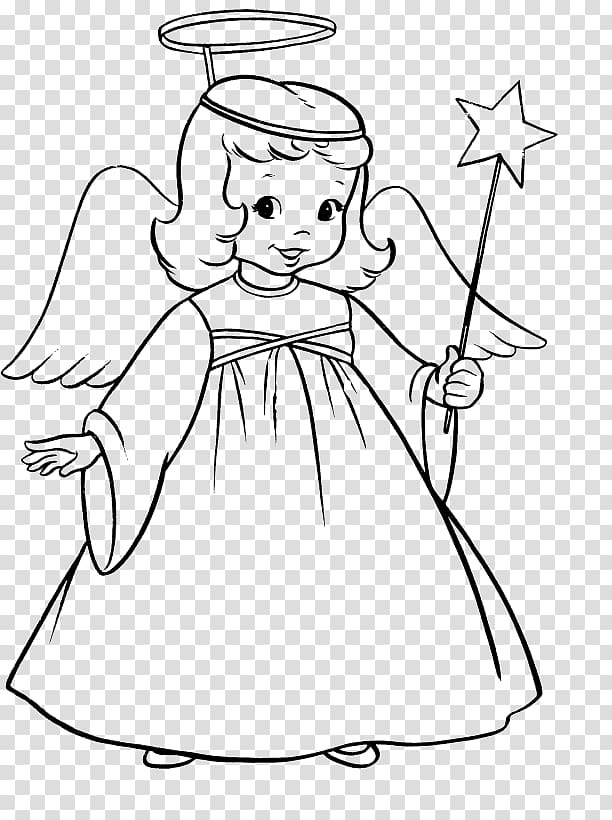 Coloring book Child Adult , of a christmas angel transparent background PNG clipart