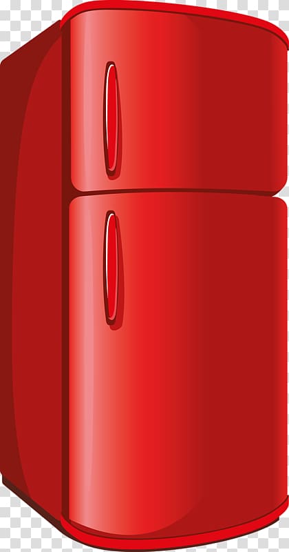 Refrigerator, Red refrigerator transparent background PNG clipart