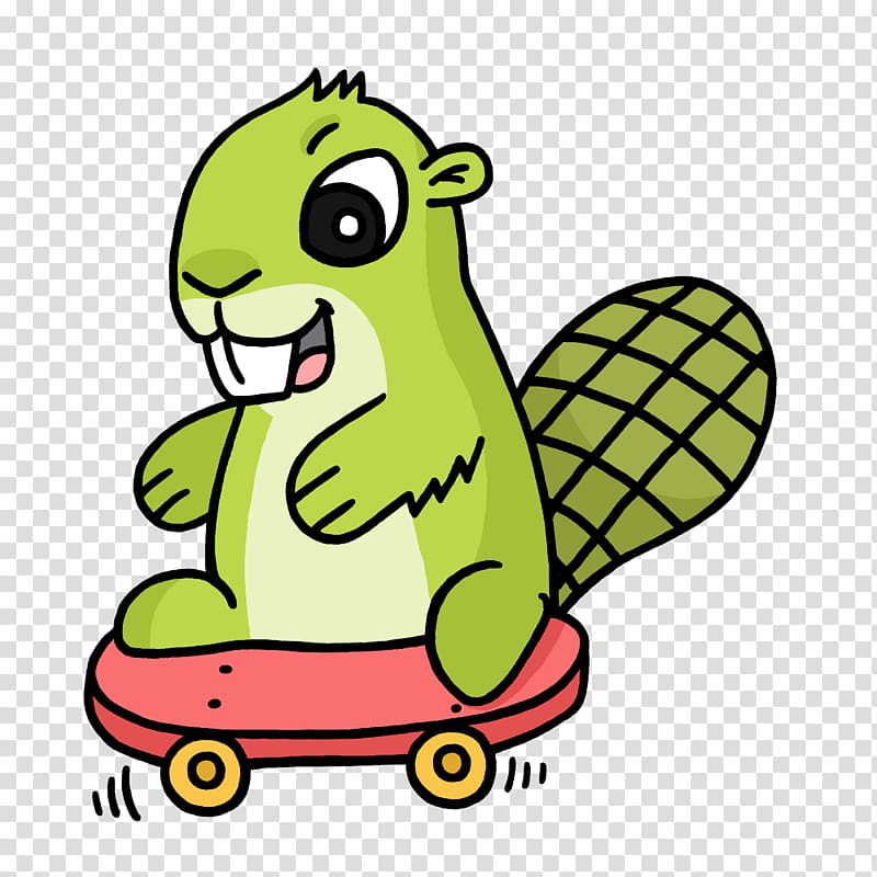 green beaver riding skateboard , Skateboard Adsy transparent background PNG clipart