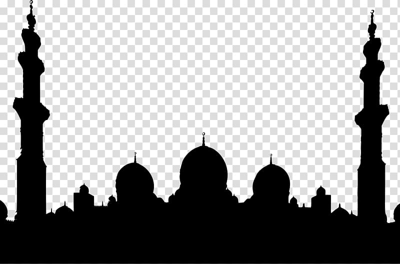 silhouette of mosque, Sheikh Zayed Mosque Sultan Qaboos Grand Mosque Silhouette Place of worship, mosque silhouette transparent background PNG clipart