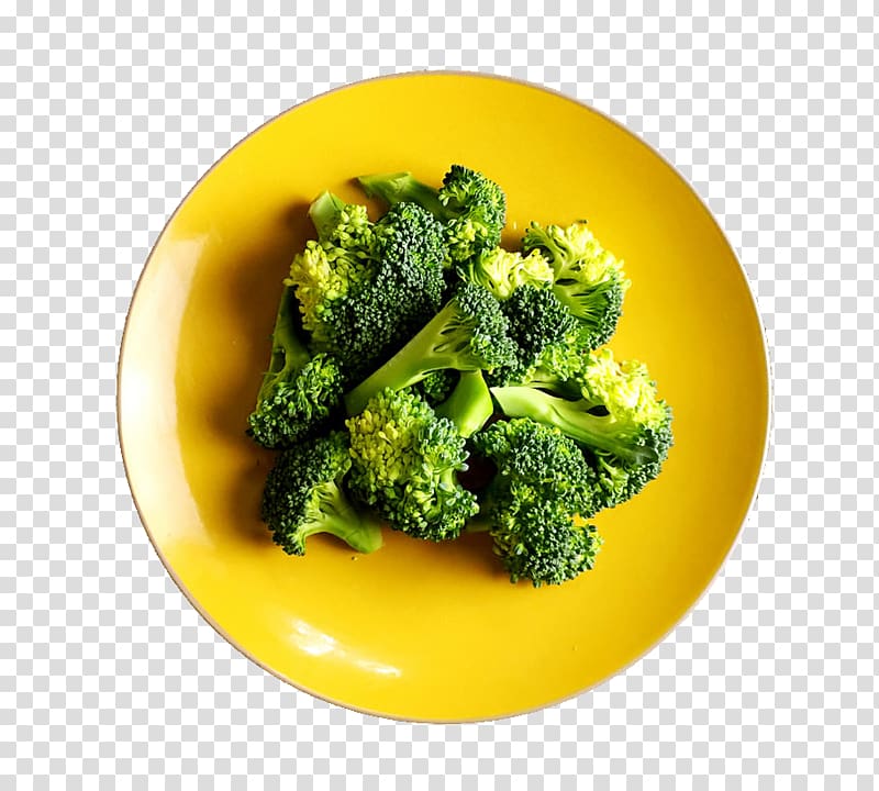 Food Vegetable Bitter melon Broccoli Fat, Yellow plate of broccoli transparent background PNG clipart