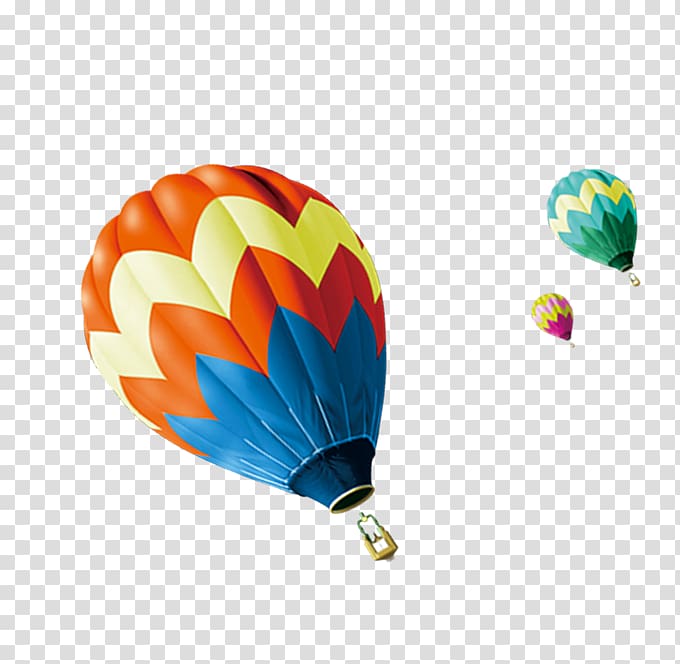 Hot air balloon Aerostat Computer file, Three hot air balloon decorative patterns transparent background PNG clipart