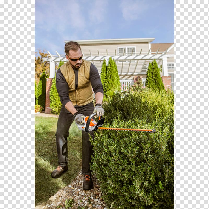 Hedge trimmer String trimmer Stihl Lawn, chainsaw transparent background PNG clipart