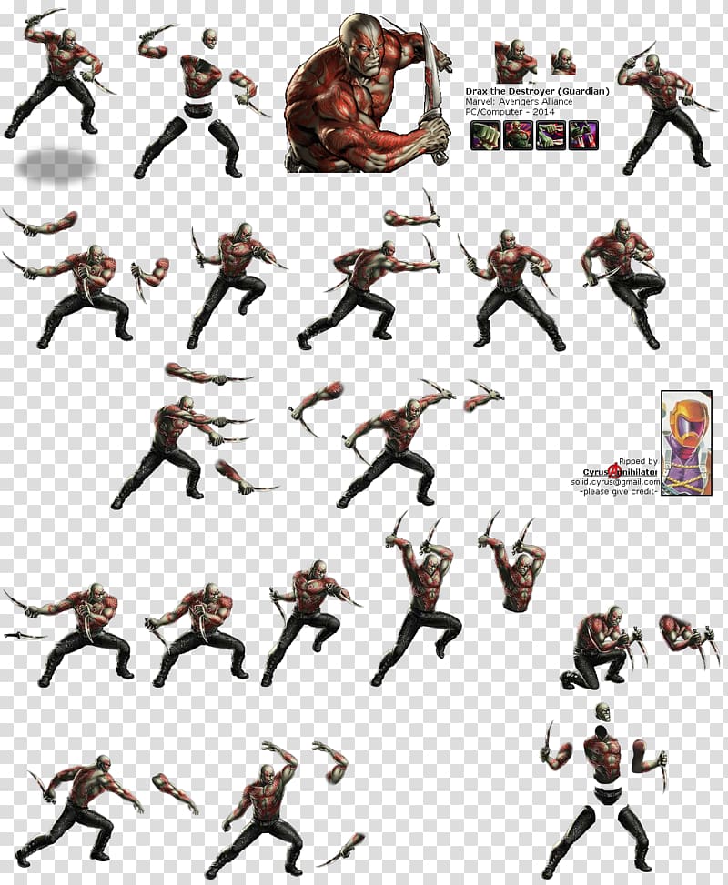 Drax the Destroyer Marvel: Avengers Alliance Sprite Video game Draugr, sprite transparent background PNG clipart