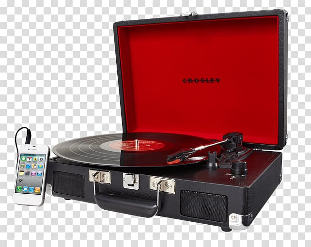 Crosley Cruiser CR8005A Crosley CR8005A-TU Cruiser Turntable Turquoise Vinyl Portable Record Player Phonograph record, Turntable transparent background PNG clipart