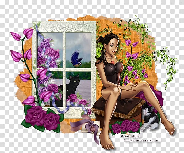 Floral design Purple Nature, Window Seat transparent background PNG clipart