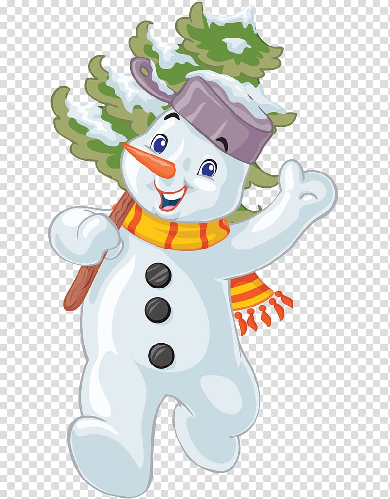 Christmas Cartoon Snowman Illustration, Snowman Creative transparent background PNG clipart