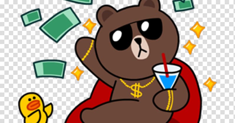 Line Friends Money Sticker, line transparent background PNG clipart