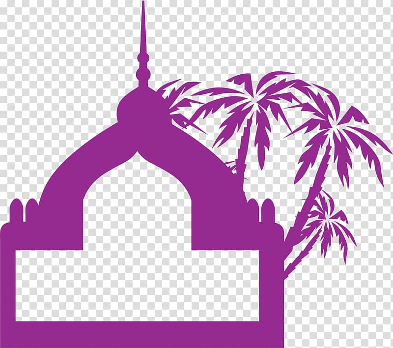 Building Icon, Purple castle of Eid al Fitr transparent background PNG clipart