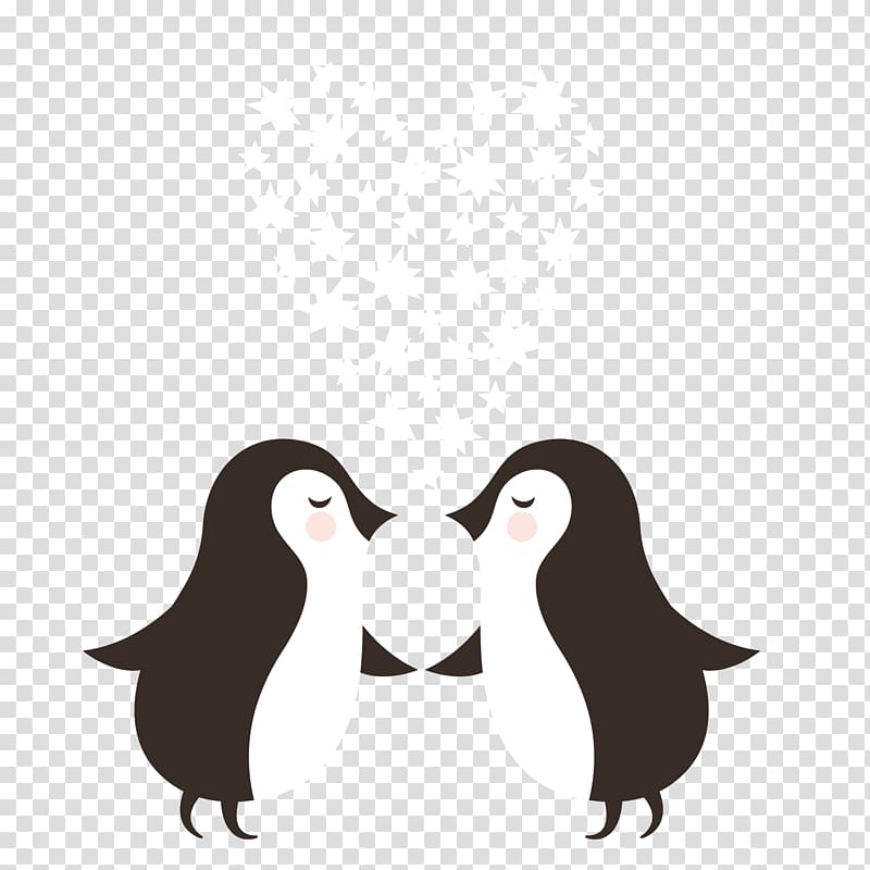 Penguin Wedding invitation Christmas card Postcard, One pair of penguins transparent background PNG clipart