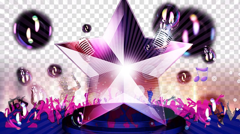 purple and white star , Poster Concert Computer file, Concert poster singer Match background transparent background PNG clipart