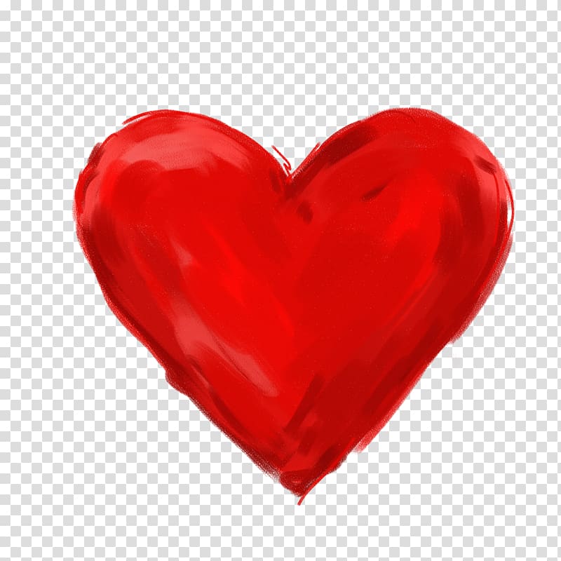 red heart , Heart Love Red Valentines Day, Hand-painted red heart transparent background PNG clipart