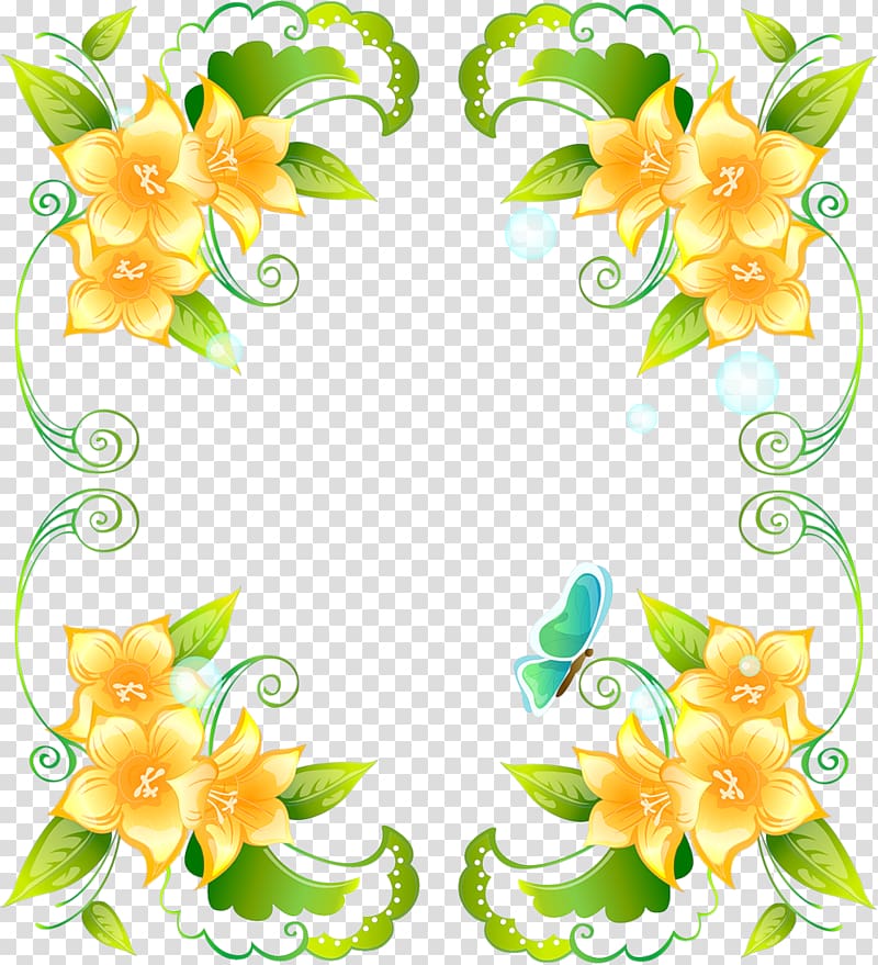 Flower Embroidery , flower frame transparent background PNG clipart