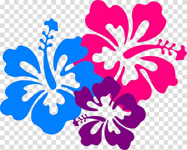 pink, blue, and purple petaled flowers illustration, Hawaiian Flower , Beautiful Hawaiian transparent background PNG clipart