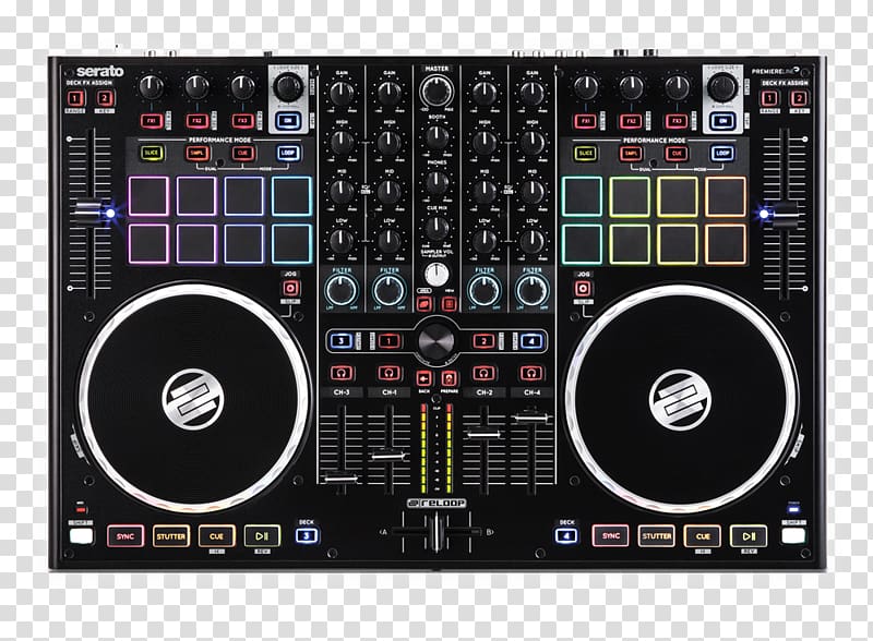 Reloop Terminal Mix 8 DJ controller Audio Mixers Disc jockey MIDI Controllers, Serato transparent background PNG clipart