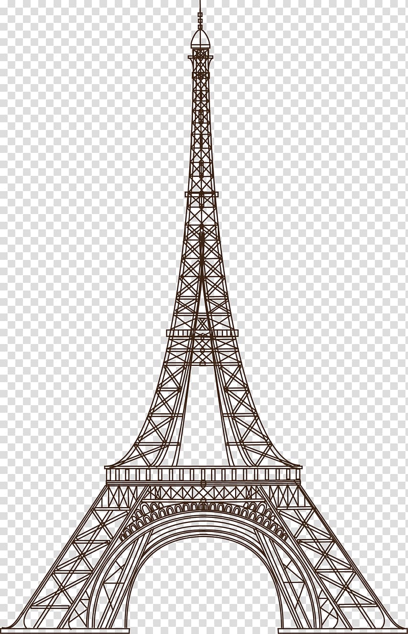 Eiffel Tower , Hand painted black iron tower transparent background PNG clipart