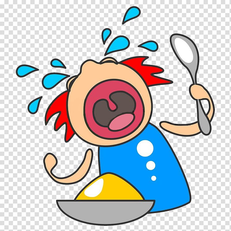 Cartoon Crying Illustration, Cartoon crying does not eat baby transparent background PNG clipart