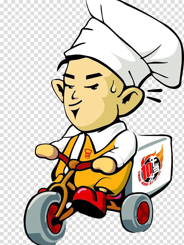 Restaurant Online food ordering, Courier delivery boy cartoon chef transparent background PNG clipart