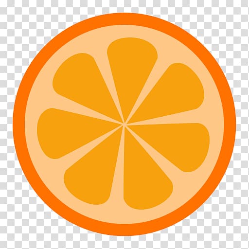 sliced orange fruit illustration, symmetry area food symbol, App Orange Player transparent background PNG clipart