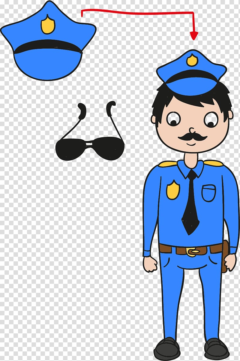 Police car Euclidean Badge Icon, police hat and sunglasses elements transparent background PNG clipart