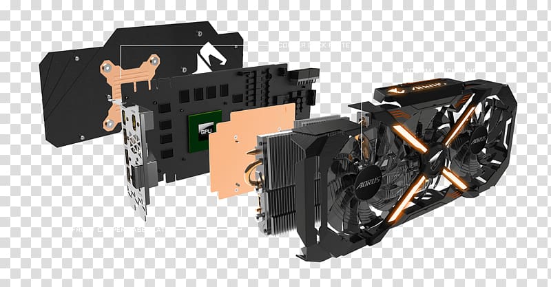 Graphics Cards & Video Adapters Gigabyte Technology AORUS NVIDIA GeForce GTX 1080, Fan club transparent background PNG clipart