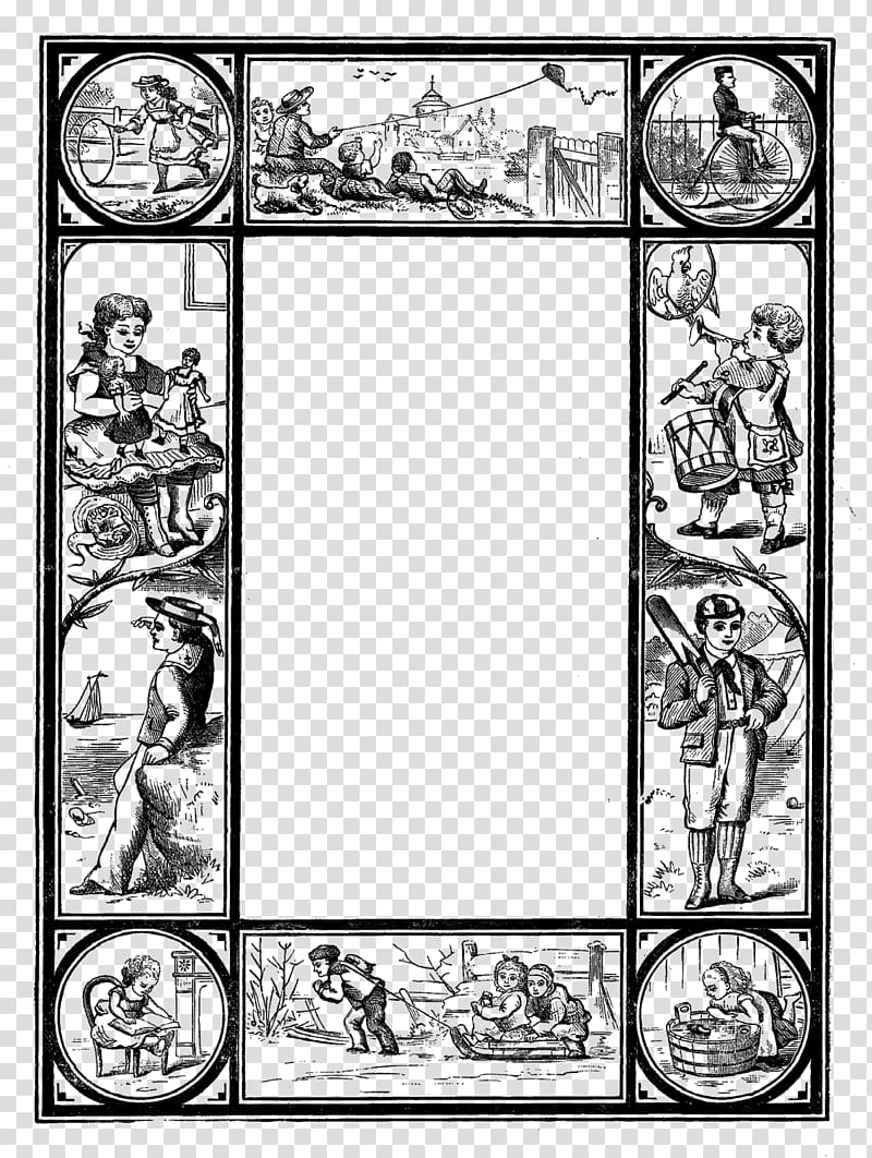 Victorian era Frames Digital stamp Child , Victorian Children transparent background PNG clipart