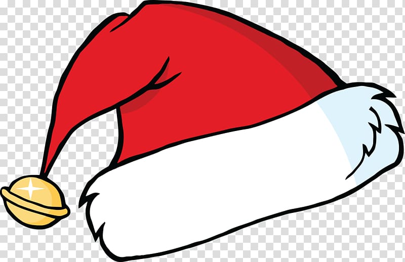 red Santa hat illustration, Christmas Santa Claus Hat Little Bell transparent background PNG clipart
