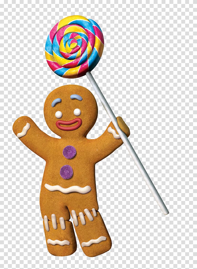 Gingi gingerbread, The Gingerbread Man Donkey Shrek The Musical, Gingerbread manpower lift lollipop transparent background PNG clipart