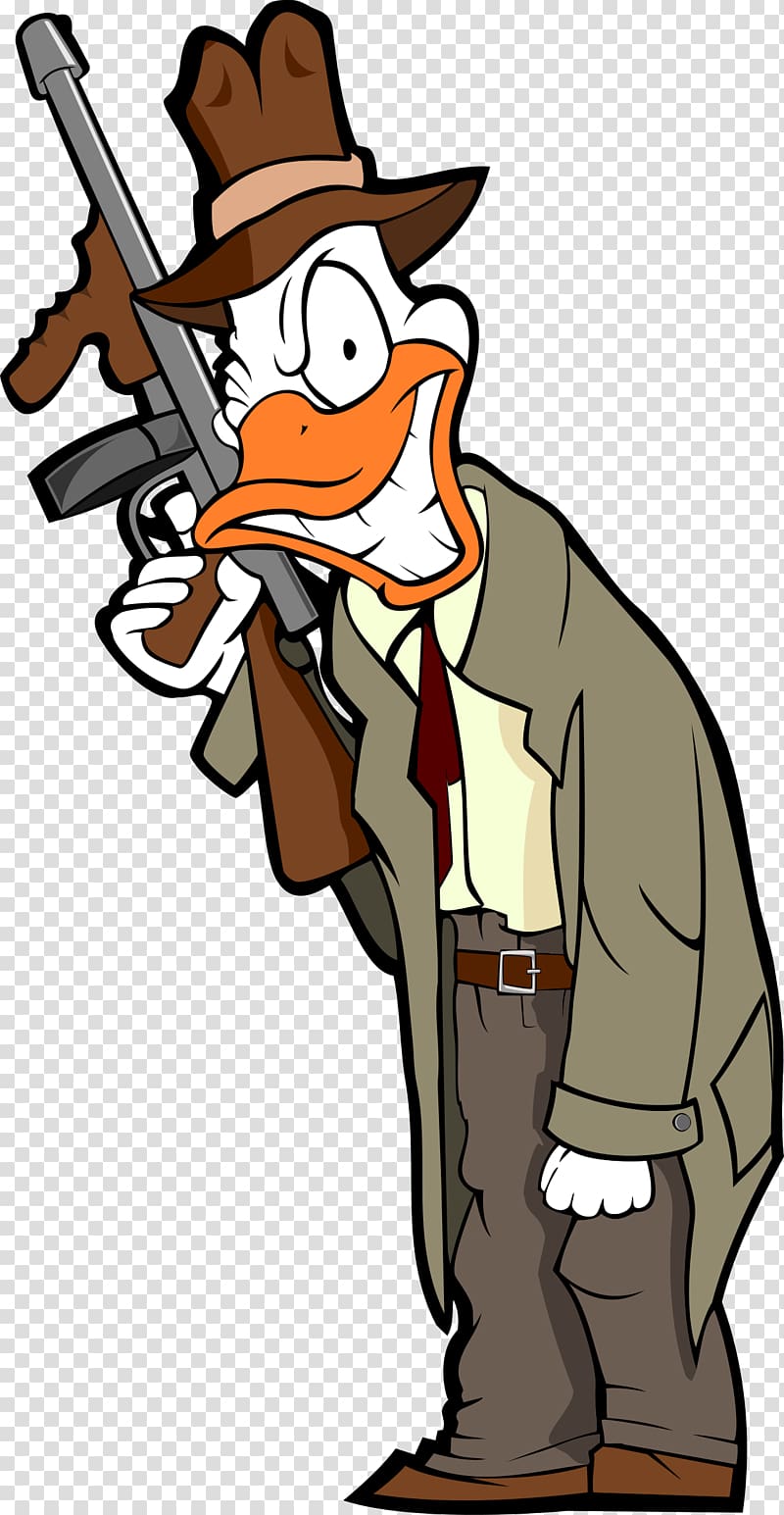 Donald Duck Gangster , shadow transparent background PNG clipart