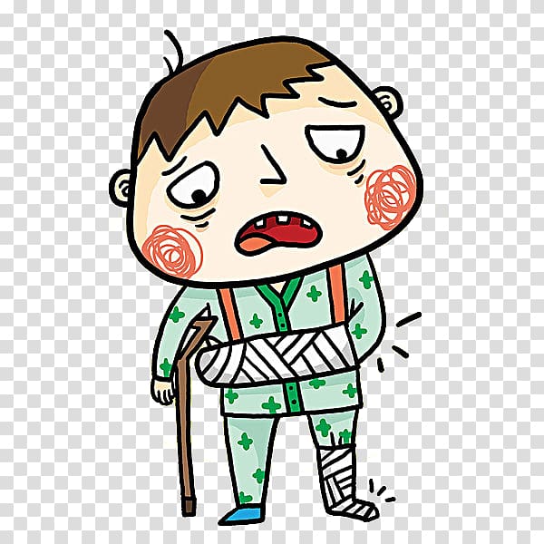 Cartoon Drawing Wound Illustration, Wounded child transparent background PNG clipart