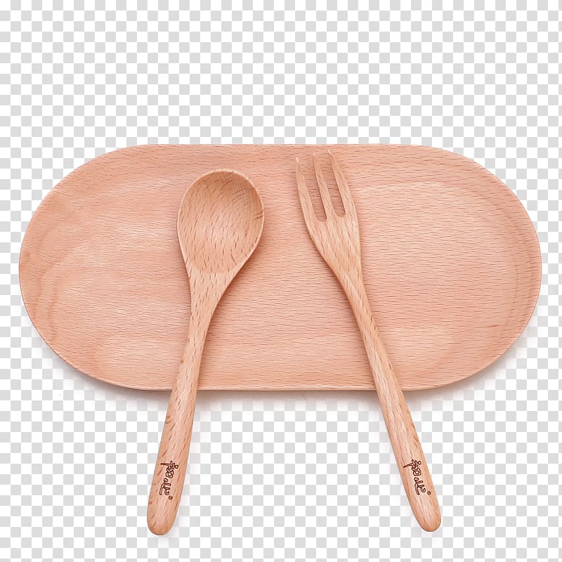 Wooden spoon Fork Tableware, Wooden spoon fork dish transparent background PNG clipart
